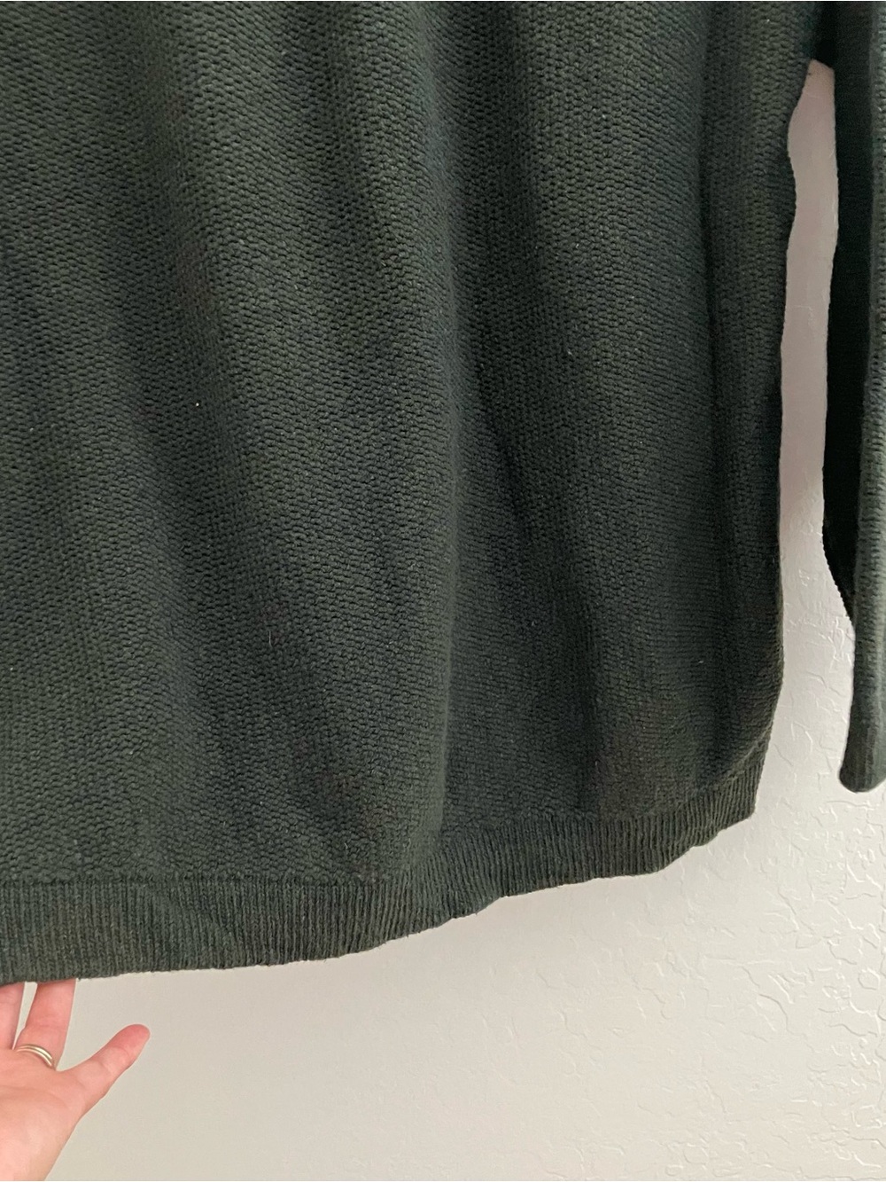 Vintage Cherokee Men’s Medium Green Henley Knit Sweater Made in USA Cotton Blend - Picture 7 of 9